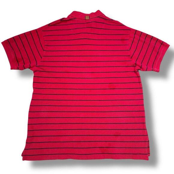 VTG Nike Team Manchester United XL Striped Polo Shirt Red Soccer Football ‘flaw’ - Picture 11 of 12